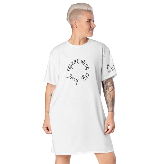 Wine, Cry, Heal, Repeat T-shirt dress